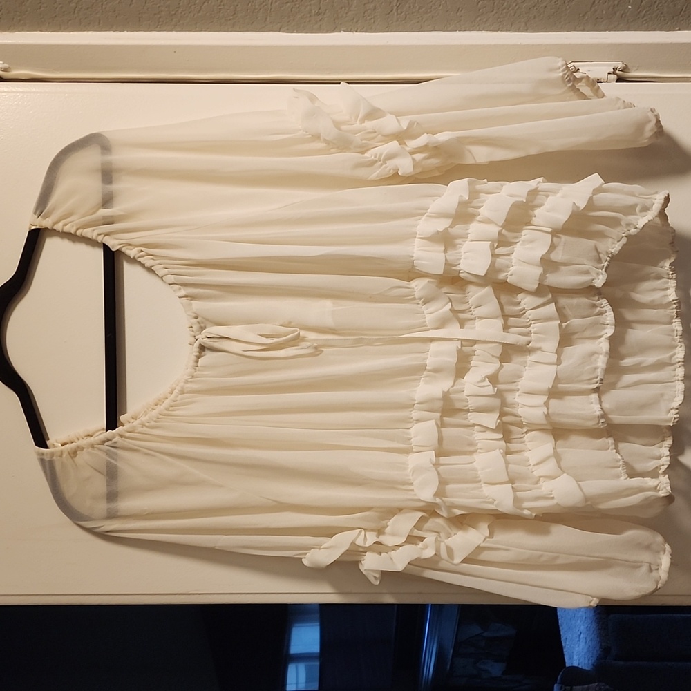 DIMRI Cream ruffle top.